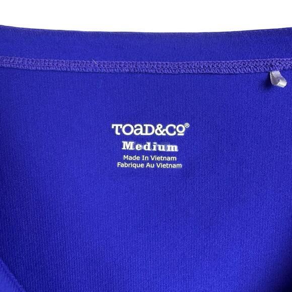 Toad & Co. V-Neck Flowy Soft Purple Knee Length T-Shirt Dress With Pockets - Picture 10 of 11